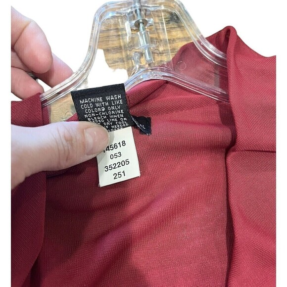 Moda International Wrap Top Red with Buttons On Side Size Medium Y2K 90s - Picture 6 of 6